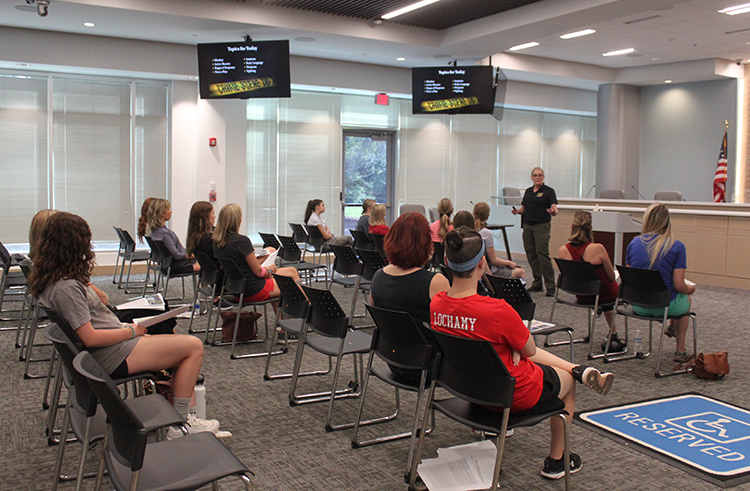 JCPD Lieutenant Deb Coble leds the READY Women & Teen Safety Class.