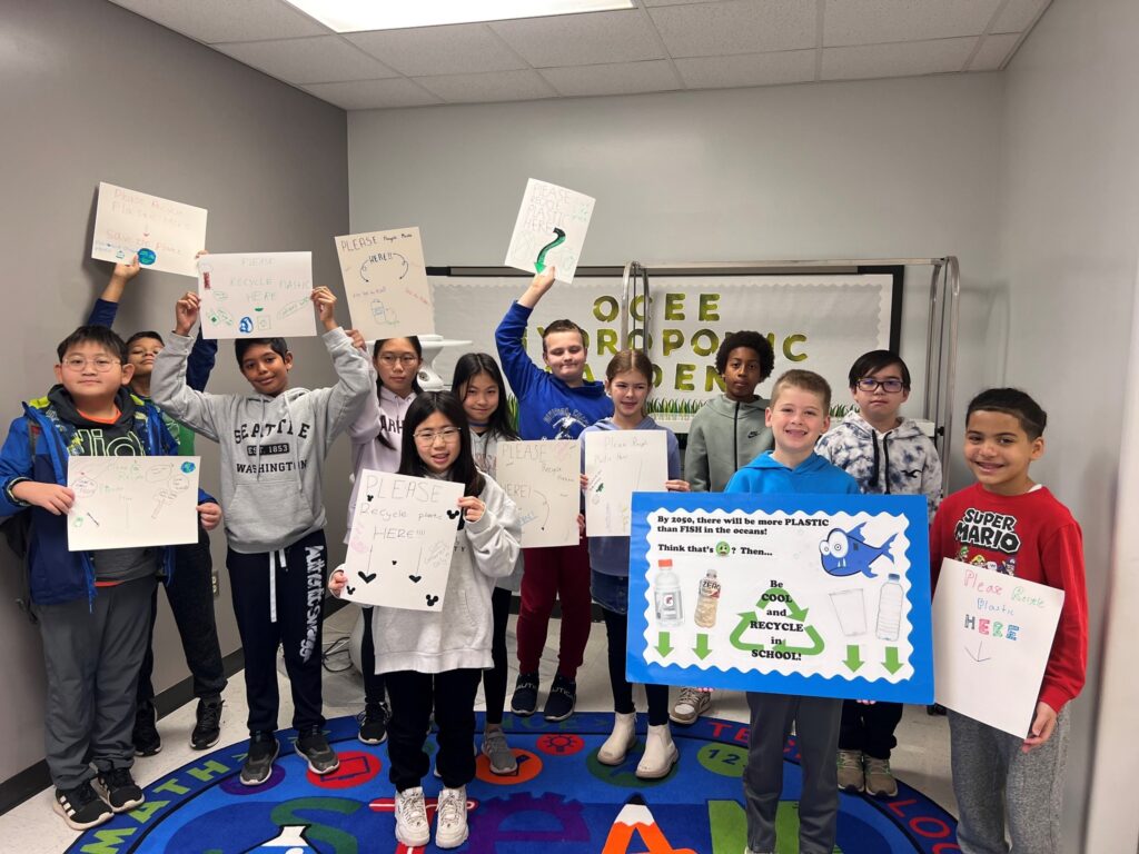 Ocee Elementary School students for the Go Green Grant Program